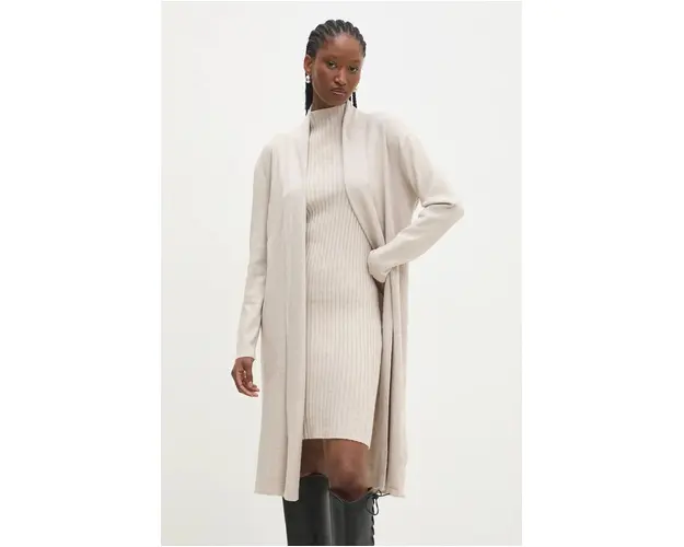 Answear Lab rochie si cardigan culoarea bej