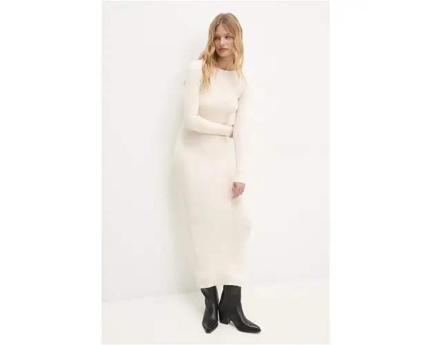 Answear Lab rochie culoarea bej, maxi, mulata