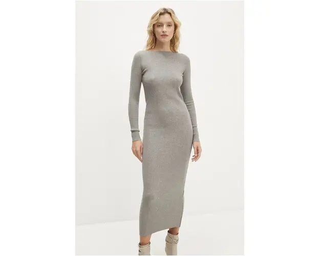 Answear Lab rochie culoarea gri, maxi, mulata