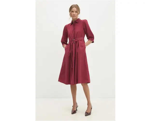 Answear Lab rochie din bumbac culoarea rosu, mini, evazati
