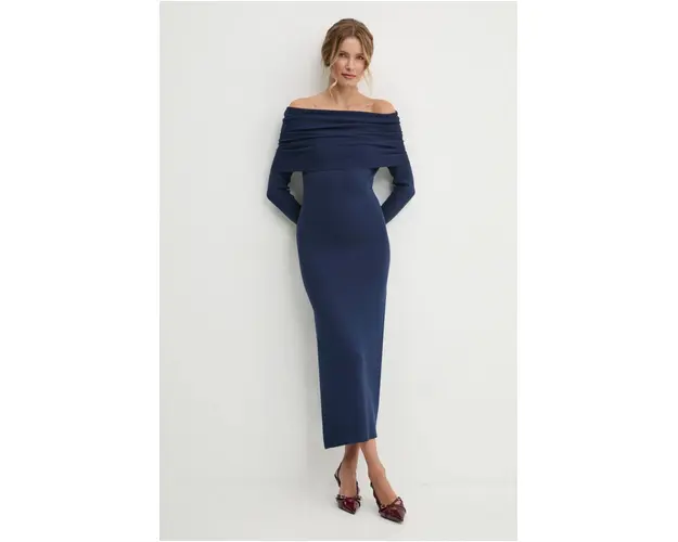 Answear Lab rochie culoarea albastru marin, maxi, evazati