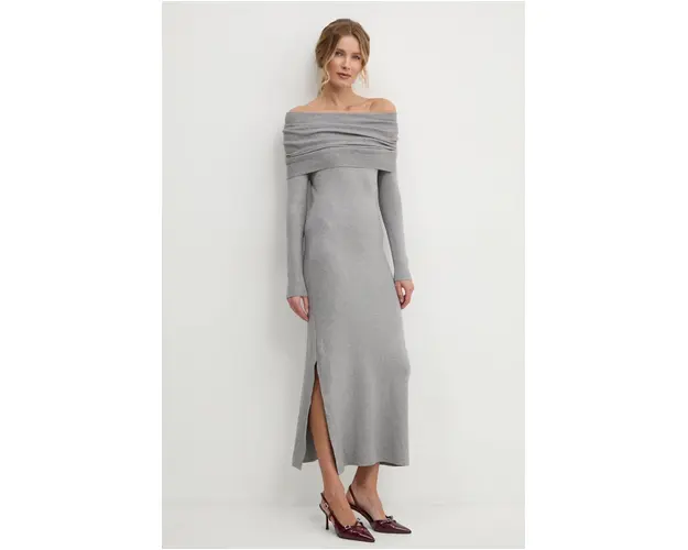 Answear Lab rochie culoarea gri, maxi, evazati