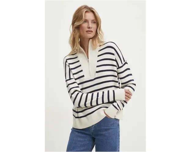 Answear Lab pulover femei, culoarea bej, light, cu turtleneck