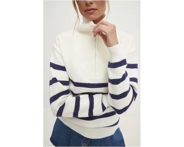 Answear Lab pulover de casmir culoarea alb
