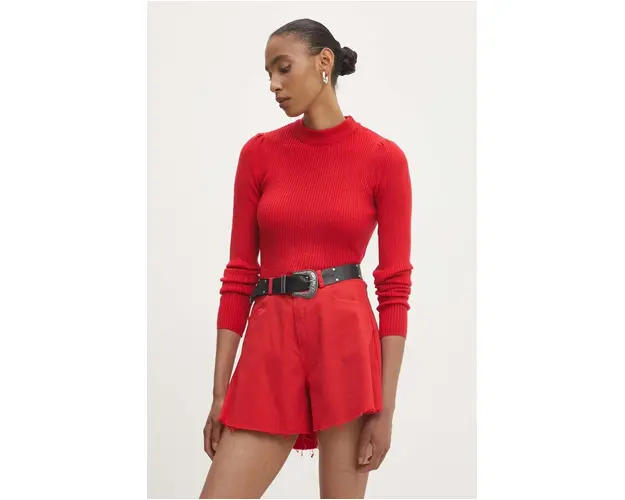 Answear Lab pulover femei, culoarea rosu, cu turtleneck