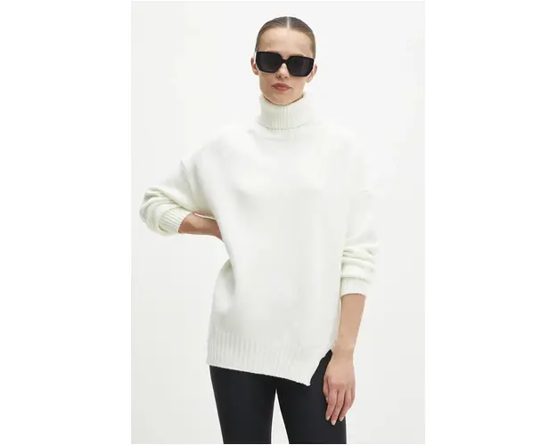 Answear Lab pulover femei, culoarea bej, cu guler
