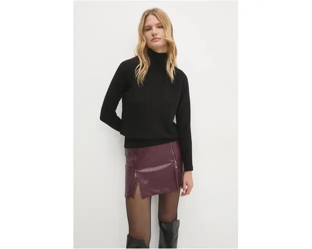 Answear Lab pulover femei, culoarea negru, cu turtleneck