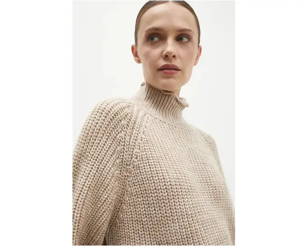 Answear Lab pulover femei, culoarea bej, cu turtleneck