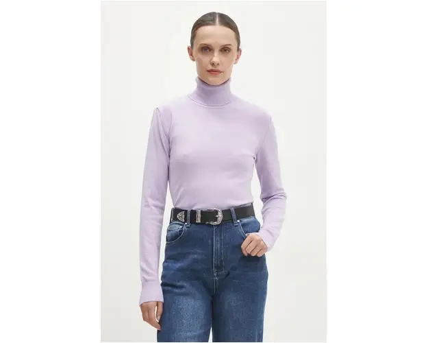 Answear Lab pulover femei, culoarea violet, light, cu guler