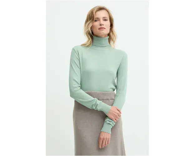 Answear Lab pulover femei, culoarea turcoaz, light, cu guler