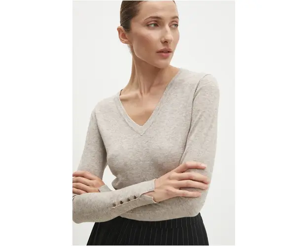 Answear Lab pulover femei, culoarea bej, light