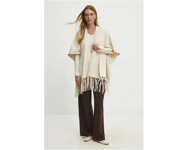 Answear Lab poncho culoarea bej, light