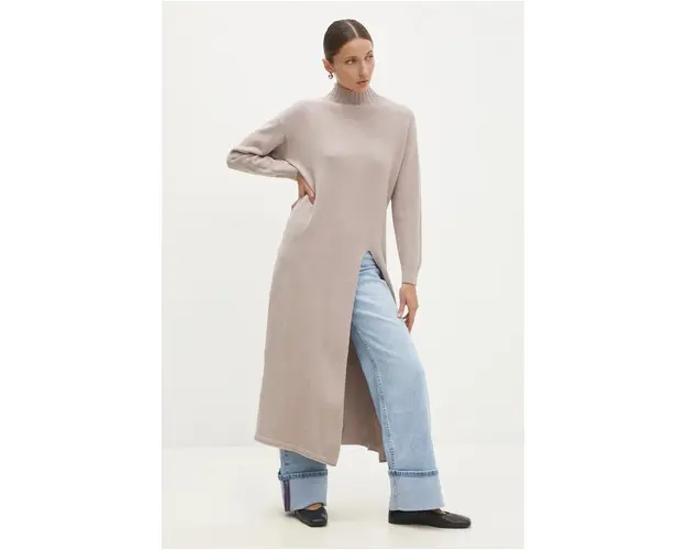 Answear Lab pulover femei, culoarea gri, cu turtleneck