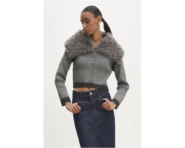 Answear Lab cardigan femei, culoarea gri