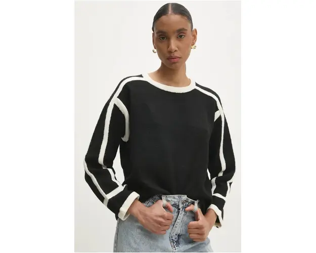 Answear Lab pulover din amestec de lana femei, culoarea negru