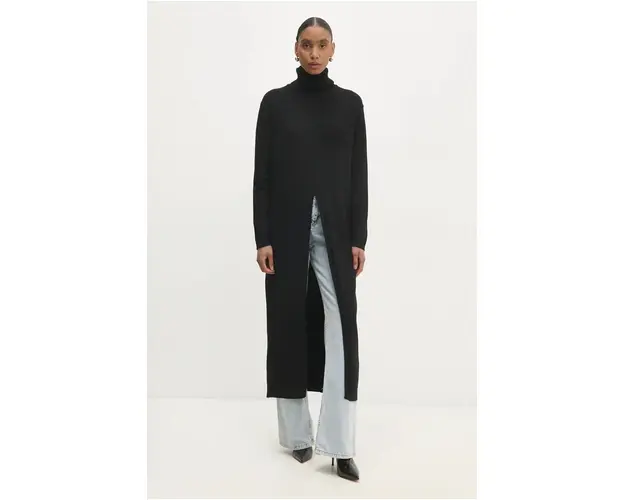 Answear Lab pulover femei, culoarea negru, cu guler