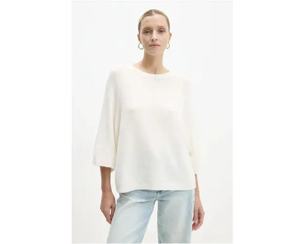 Answear Lab pulover de lana culoarea alb