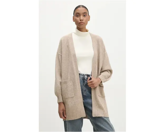 Answear Lab cardigan femei, culoarea bej