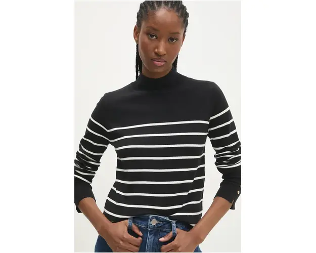 Answear Lab pulover femei, culoarea negru, light, cu turtleneck