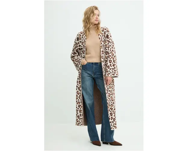 Answear Lab cardigan femei, culoarea maro, calduros