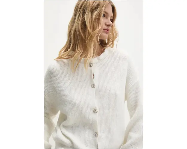 Answear Lab cardigan de lana culoarea bej, light