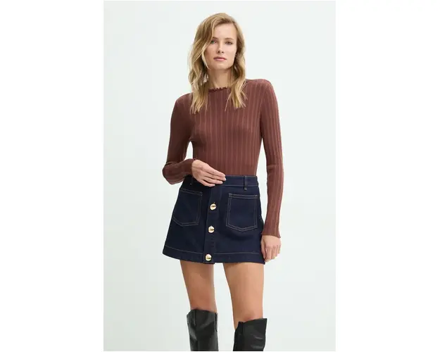 Answear Lab pulover femei, culoarea maro, light, cu turtleneck