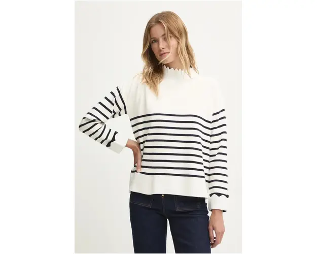 Answear Lab pulover femei, culoarea alb, light, cu guler