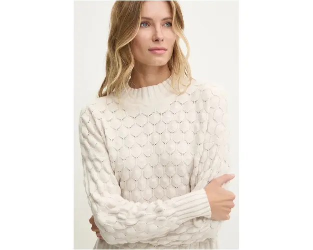 Answear Lab pulover femei, culoarea bej, light, cu turtleneck
