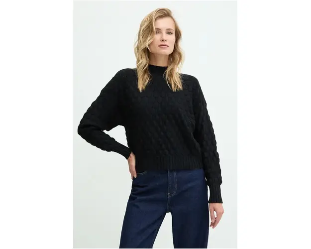 Answear Lab pulover femei, culoarea negru, light, cu turtleneck