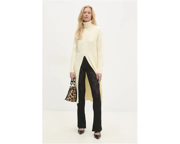 Answear Lab pulover femei, culoarea bej, light, cu guler