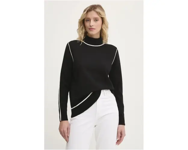 Answear Lab pulover de casmir culoarea negru, cu guler