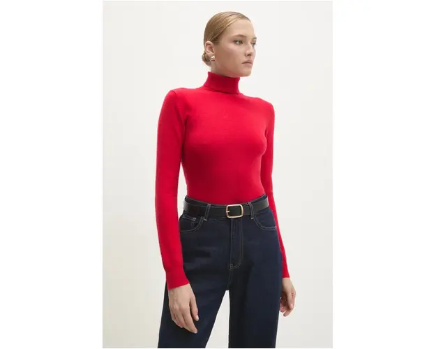 Answear Lab pulover de casmir culoarea rosu, light, cu guler