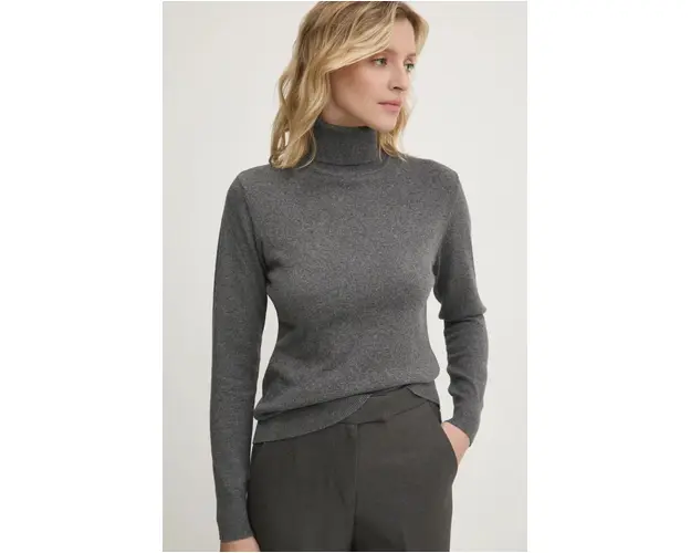 Answear Lab pulover de casmir culoarea gri, light, cu guler