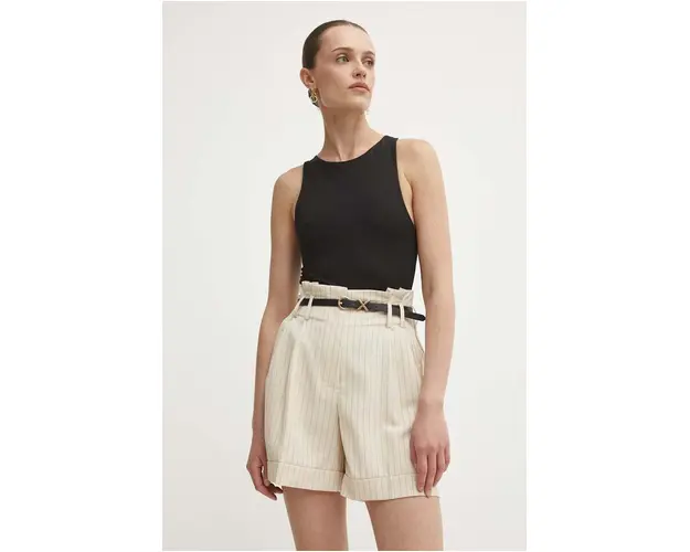 Answear Lab pantaloni scurti femei, culoarea bej, modelator, high waist