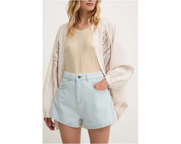 Answear Lab pantaloni scurti jeans femei, neted, high waist