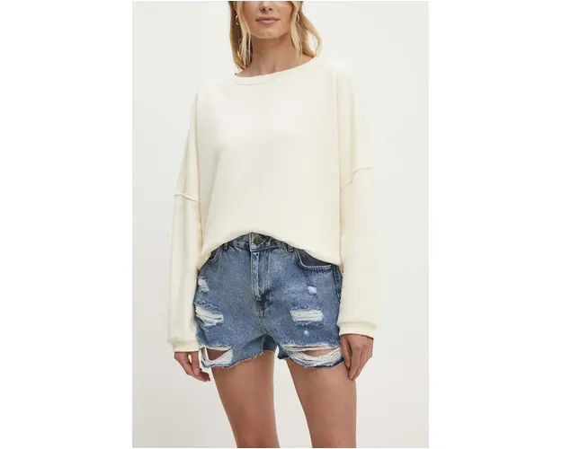 Answear Lab pantaloni scurti jeans femei, neted, high waist