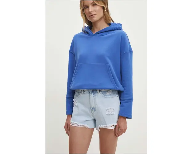 Answear Lab pantaloni scurti jeans femei, neted, high waist
