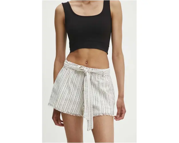 Answear Lab pantaloni scurti cu in culoarea bej, modelator, high waist