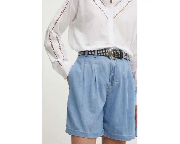 Answear Lab pantaloni scurti jeans femei, neted, high waist