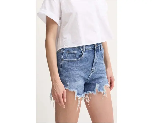 Answear Lab pantaloni scurti jeans femei, neted, high waist