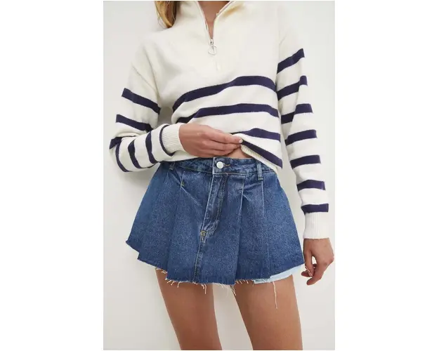 Answear Lab fusta si pantaloni denim neted, high waist