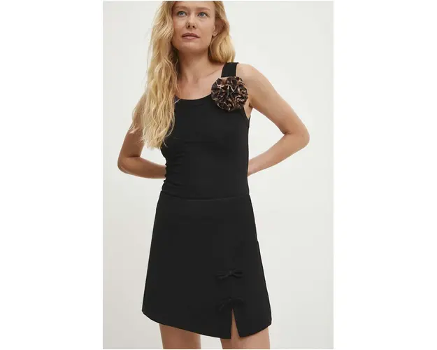 Answear Lab fusta pantaloni culoarea negru, neted, high waist
