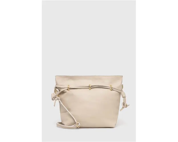 Answear Lab poseta de piele culoarea bej