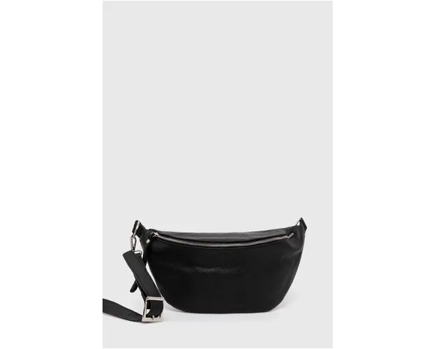 Answear Lab borseta de piele culoarea negru