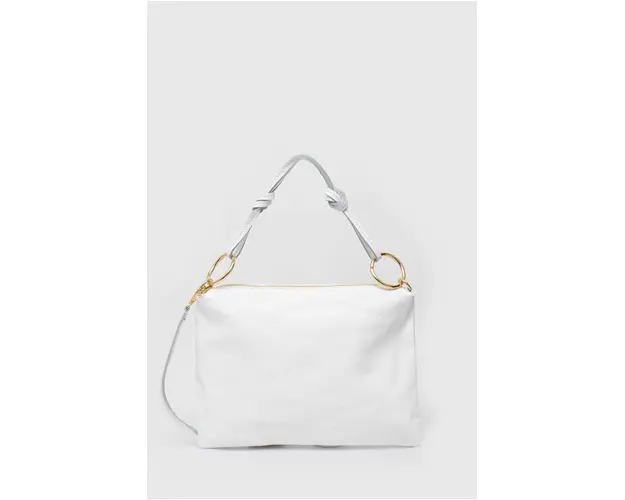 Answear Lab poseta de piele culoarea alb