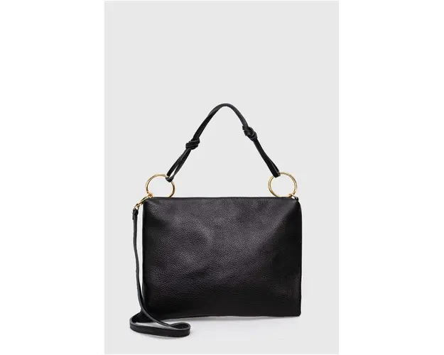 Answear Lab poseta de piele culoarea negru