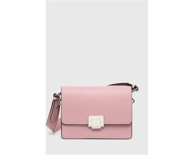 Answear Lab poseta de piele culoarea roz