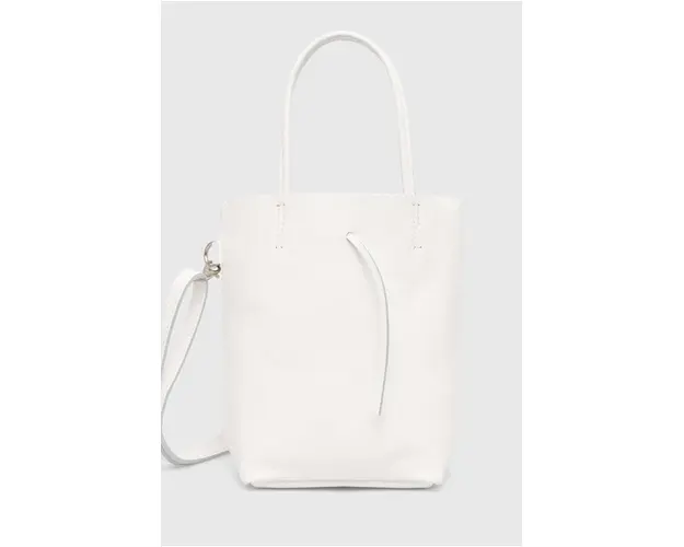 Answear Lab poseta de piele culoarea alb