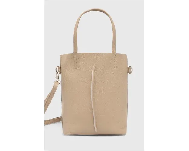 Answear Lab poseta de piele culoarea bej