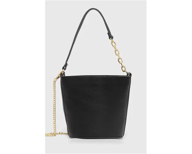 Answear Lab poseta de piele culoarea negru